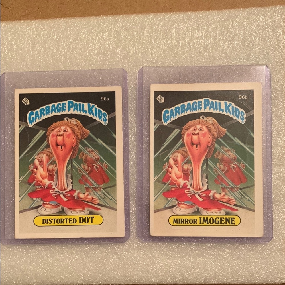 1986 Garbage Pail Kids Trading Cards Set DISTORTED DOT 96a & Mirror IMOGENE  96b